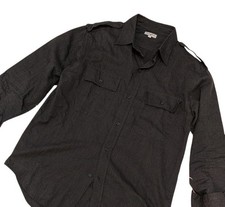 MARGARET HOWELL MHL. Cotton Long Sleeve Shirt Black Size 38 Made In Japan