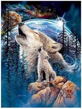 Wolf Diamond Painting Kit for Adults 12x16 Inch 5D DIY Animal Wall Decor Set