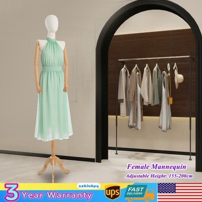 155-200cm Adjustable Female Mannequin Display Stand - Triangle Base+Head+Hands