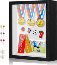 11X14 Shadow Box Display Case Picture Frame with Soft Linen Back, Large Deep Bla