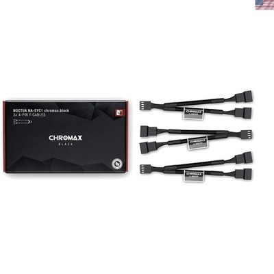 Efficient 4-Pin PWM Fan Y-Cable for Streamlined Cooling Solutions - Black