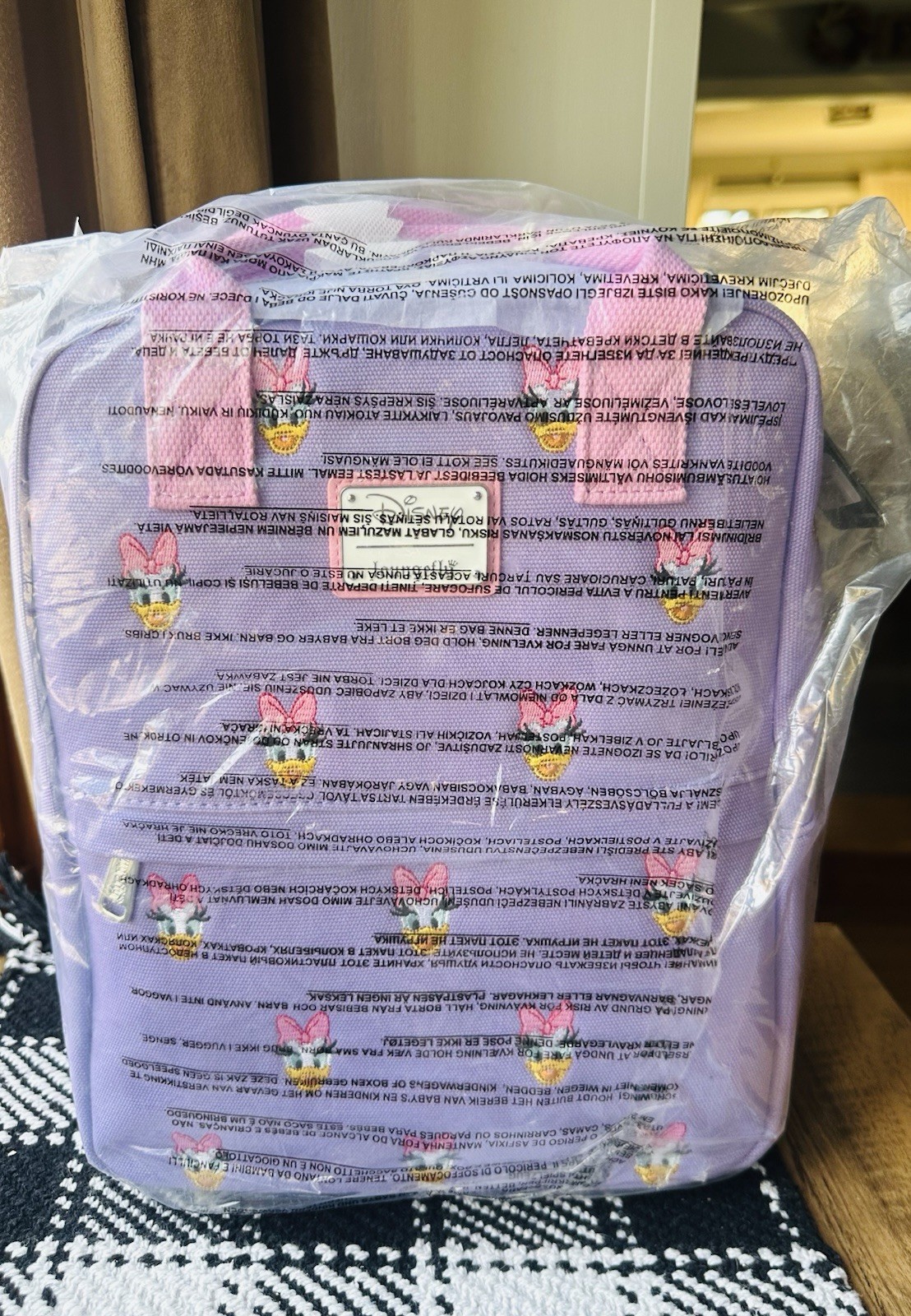 Loungefly Disney Daisy Duck Allover Print Canvas Mini Backpack NWT