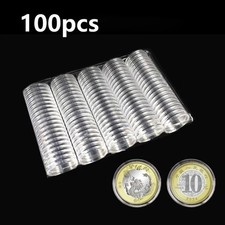 100PCS Transparent Coin Capsules Holder 16-26mm Round Coin Display Storage Prote