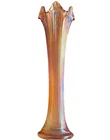 Vintage Fenton 10" Marigold Fine Rib Vase Carnival Glass 2 1/2" base