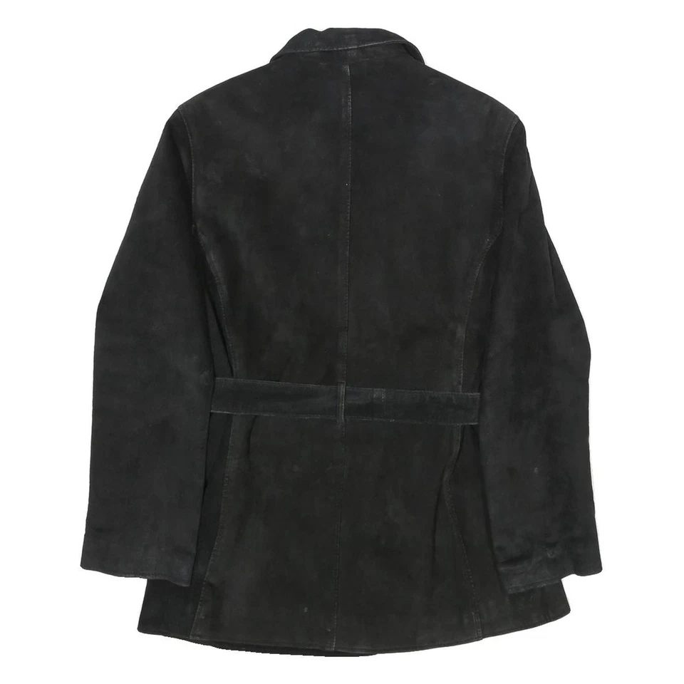 THE OUTER EDGE Womens Black Suede Button Jacket M Classic Tailored - Image 3 of 4