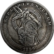 1899 One Morgan Dollar USA Sonder M&uuml;nze Silber Special Edition Anubis Egypt coin