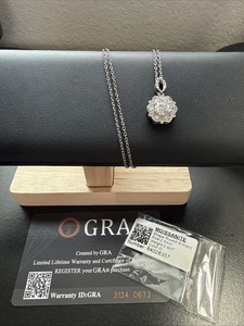 Silver 925 Necklace With Moissanite Pendant Round 