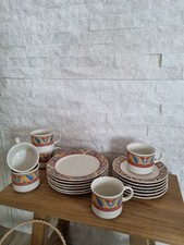 18er Set Kaffee Tee Geschirr blau Orange Terra Wellco Design Top