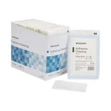 McKesson White Cotton/Polyester Adhesive Dressing Sterile 2 x 3" 100 per Box