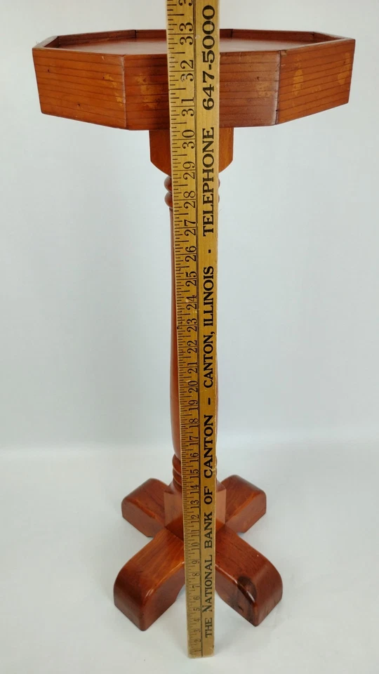 Suporte de madeira maciça feito à mão octógono planta samambaia 32" display abajur mesa - Imagem 2 de 4