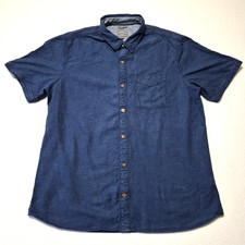 Fat Face Men's Short Sleeve Shirt Size Extra Large Navy Blue Classic Fit.