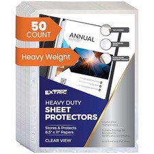Heavy Duty Sheet Protectors for 3 Ring Binder, 50 Count Heavy Duty, 50 Count