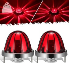 Red Glass Lens Watermelon Lights 2Pc LED Side Marker Turn Signal
