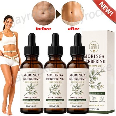 1-3PACK Moringa Berberine Essential Oil with Ginger Root, Jojoba, Vitamin E 30ml