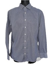 M  S Collection Blue Check Shirt. Medium. Long Sleeve 15.5  39-P2P20.5  