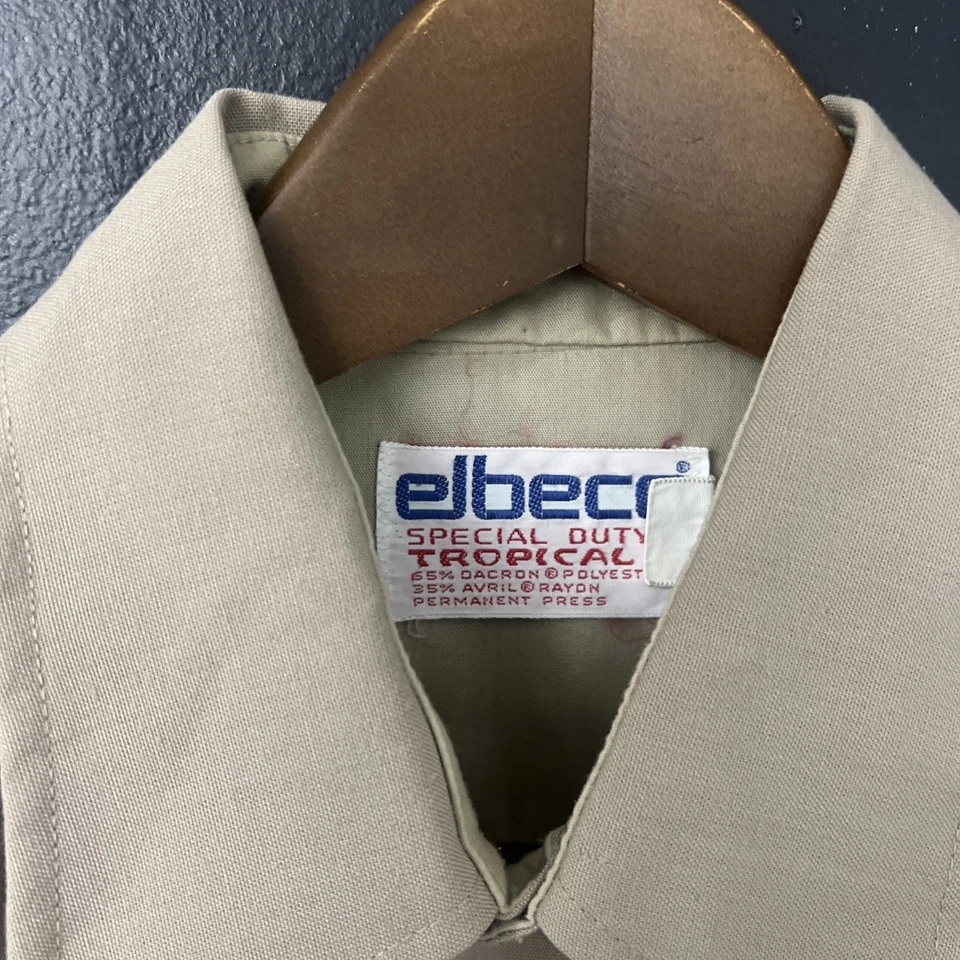 Elbeco 16 x 33 специальная обязанность тропический длинным рукавом униформа работы рубашка желтовато-коричневый хаки поли - Изображение 2 из 4