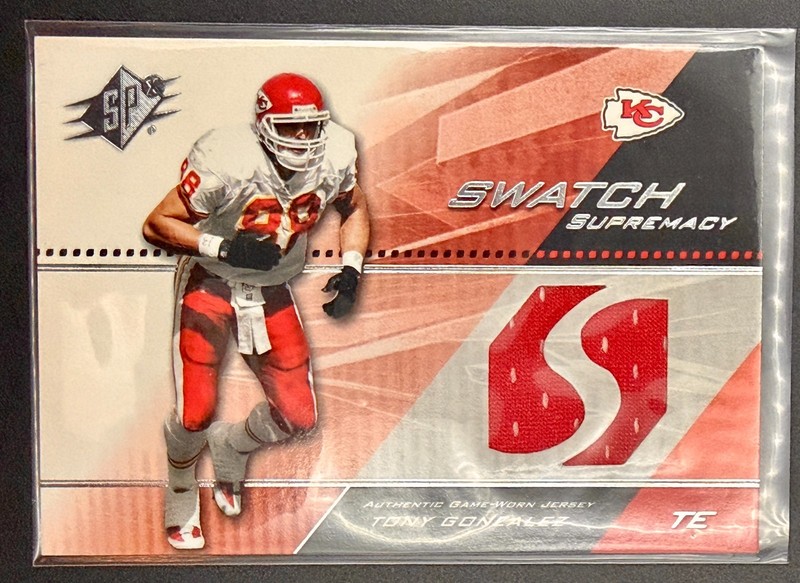 2004 SPx Swatch Supremacy #SW-TG Tony Gonzalez Jersey Insert Card - Game Used