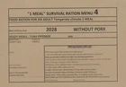 FREE PORT heated survival ration 1 MEAL DDM 2028 Menu 4 THON PIPERADE