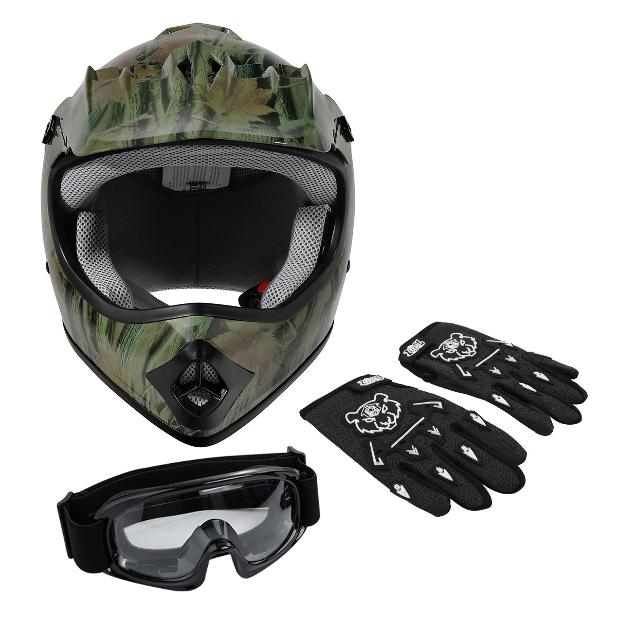 camo helmet for youth motorcycle DOT Motorcycle Full Face Helmet Youth Kids ATV Motocross Dirt Bike S/M/L/XL