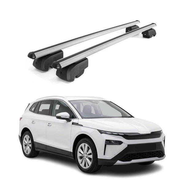 DachträGer GrundtäGer FüR Skoda Elroq 2024-2026 75Kg Aluminium Silber 2 Tlg-image