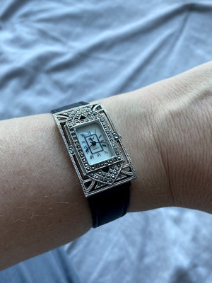 Vintage Marcasite Ladies Wristwatch,Pearl Quartz