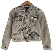 MARC JACOBS Beaded Pin Denim Jacket M4006475 Size XS Gray Women USED