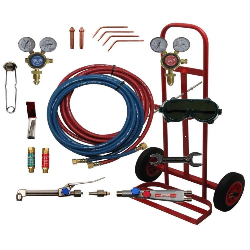 Portable+Gas+Welding+2F+Cutting+Kit+26+Trolley+Regulator+Spark