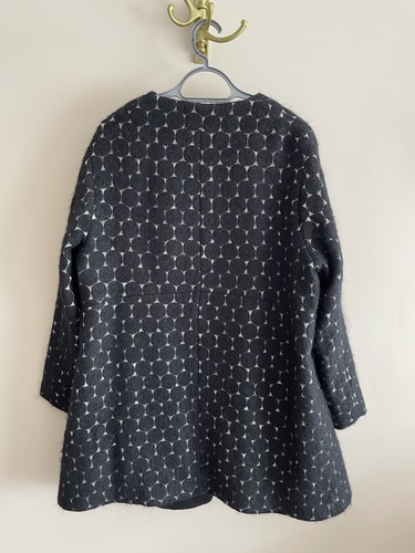 OSKA Swing Coat Jacquard Mohair/Alpaca/Wool Blend Black Dots, 4, UK 14-16 - Picture 2 of 15