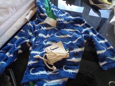 Pottery Barn Kids baby terry Alligator nursery cover-up 12 18 months mono Patton