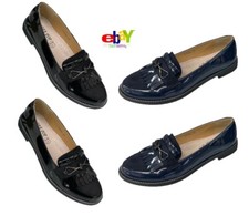 WOMENS LADIES FASHION WORK OFFICE FLAT BROUGUE PANTET LOAFERS PUMPS SHOE SIZE UK