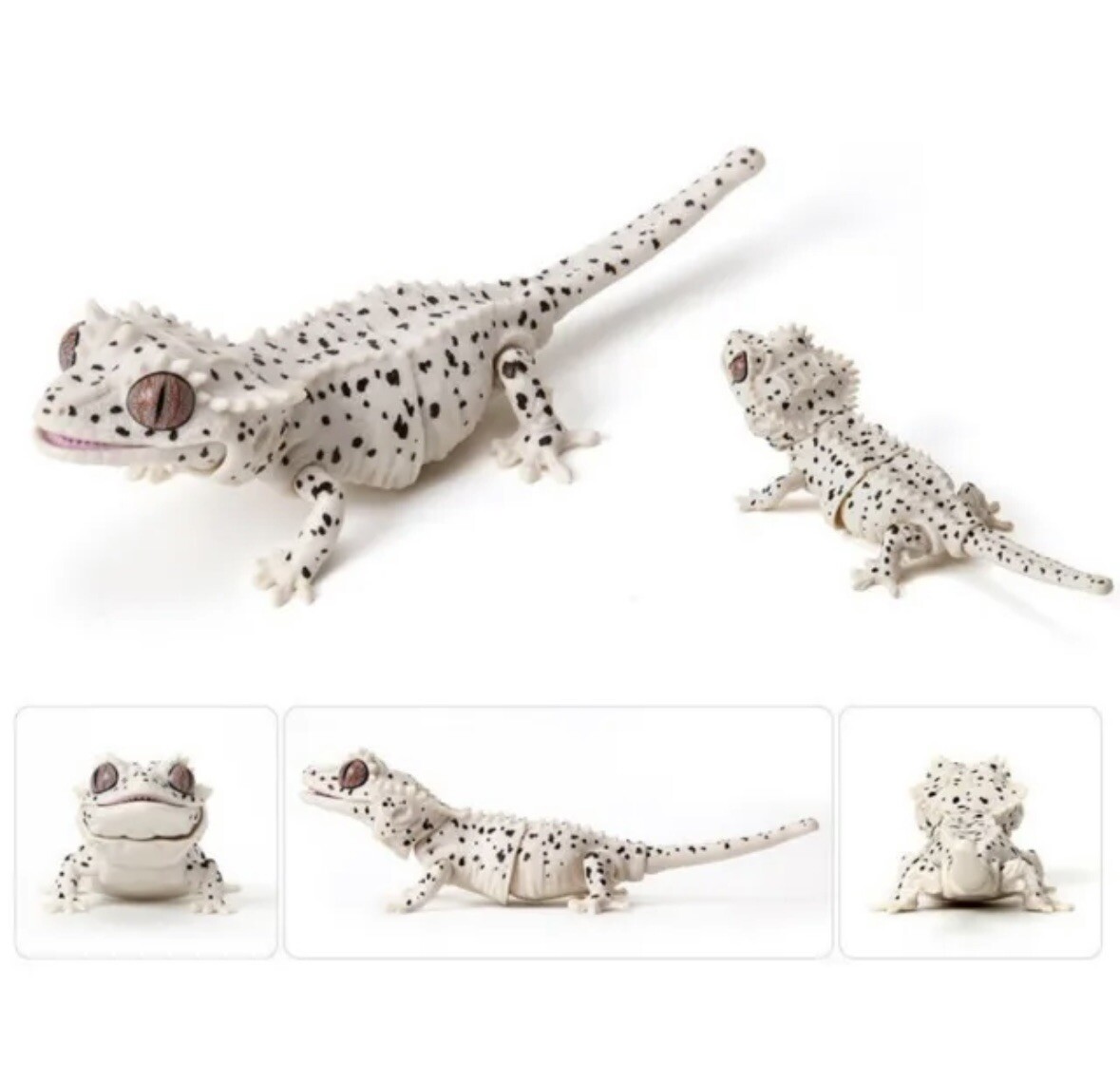 BANDAI Japan Exclusive Dalmation Crested Gecko Lizard W/movable