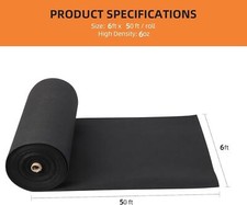 Geotextile Non Woven Fabric 6ft x 50ft 6oz Landscaping Drainage Construction