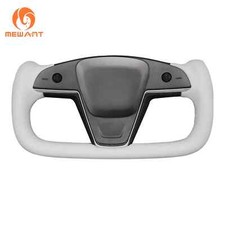 White Leather Carbon Fiber Car Steering Wheel...