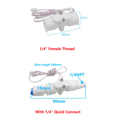 1/4 NPT Water Flow Switch PE Tube Liquid Flow Sensor Switch For Water Dispenser