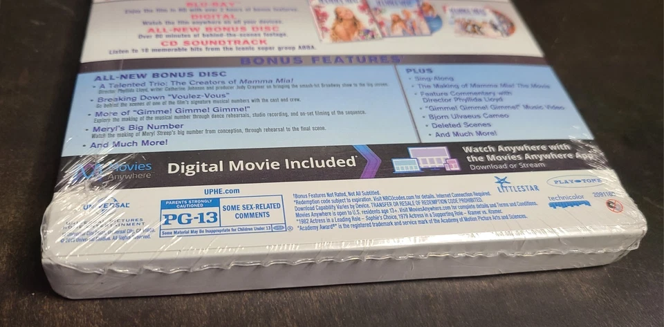 Mamma Mia (10th Anniversary Limited Gift Set, Blu-ray/DVD, Soundtrack CD) NEW Foto 4 de 4