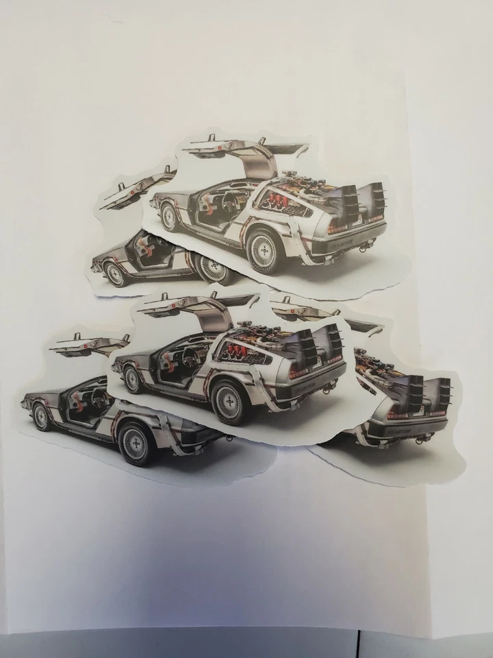 Back To The Future Time Machine Delorean STICKERS 5 pack WORLDWIDE 🌐 SHIPPING  - Image 3 of 4