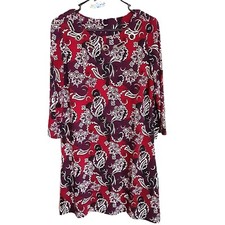 Maria Gabrielle Dress Size MEDIUM Pullover, 3/4 Long Sleeves, Metal Accent