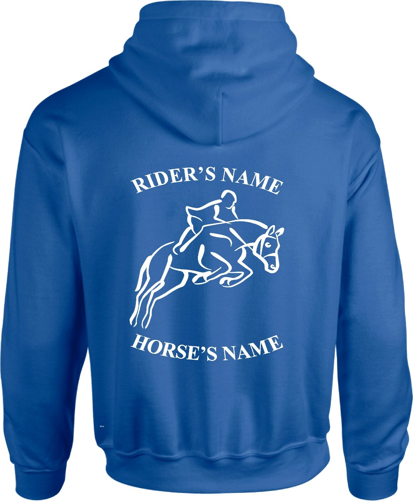 Felpa con cappuccio personalizzata cavaliere cavallo pannocchia equestre pony equino stampata fantino