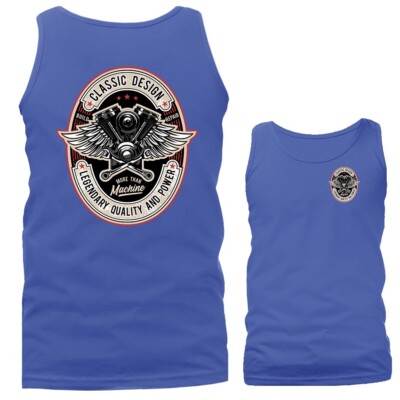 Classic Design Bikers Vintage Classic Custom Motorcycle Graphic Tank Top