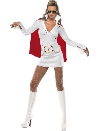 Adult Licensed Elvis Viva Las Vegas Fancy Dress Costume 60s Ladies Women BN