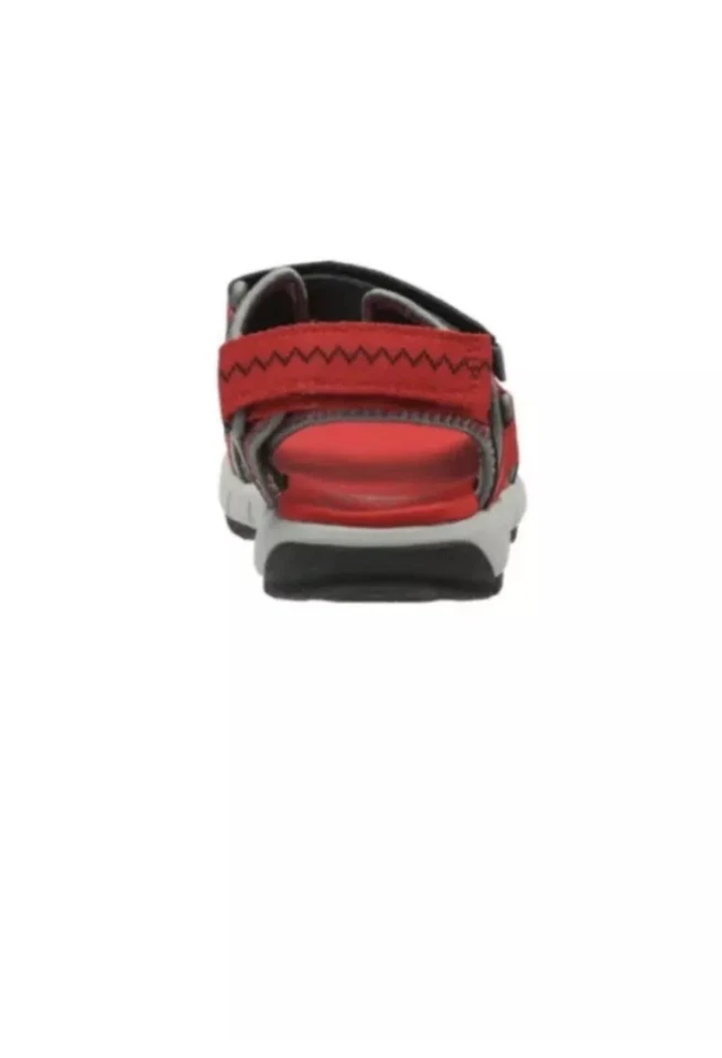 CLARKS BOYS JOLLY CRAZY RED CASUAL COMBI LEATHER SANDALS 3 G /35.5 - Image 3 of 4