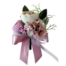 Wedding Boutonniere Artificial Flower Rose Pink