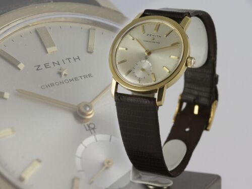 Cronometro Originale Zenith oro 18 carati orologio da polso carica manuale Cal 40T anni 60 - Foto 1 di 10