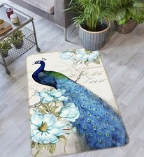 3D Elegant Blue Peacock NAO542 Game Rug Mat Elegant Photo Carpet Mat Fay