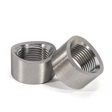 2PC O2 Oxygen Sensor Curve Notched Nut Bung M18 X 1.5 304 Stainless Steel