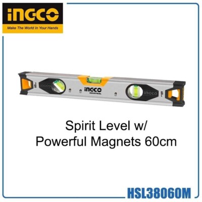 INGCO 60cm WASSERWAAGE mit LEISTUNGSSTARKEN MAGNETEN - 24 Zoll / Metall