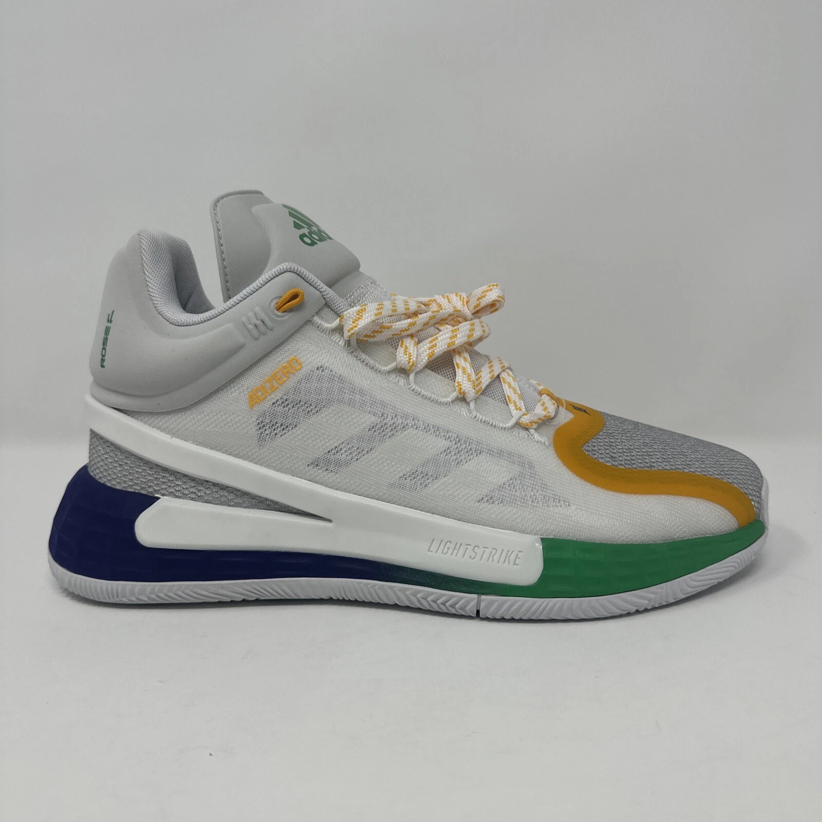 Scarpe da ginnastica Adidas D Rose 11 uomo taglia 9 basket bianche FX7401