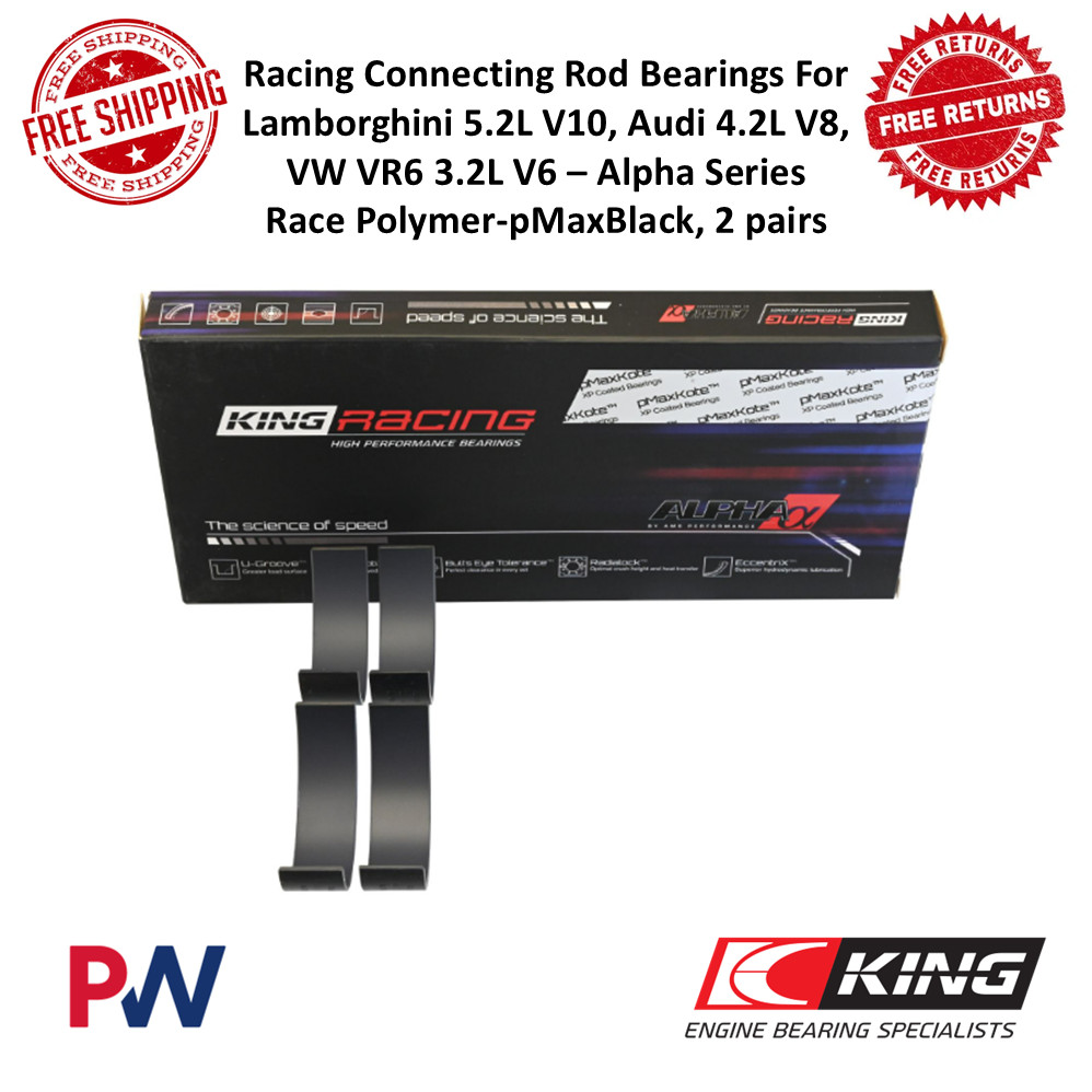 King Alpha Racing Connecting Rod Bearings For Lamborghini V10, Audi V8, VW VR6