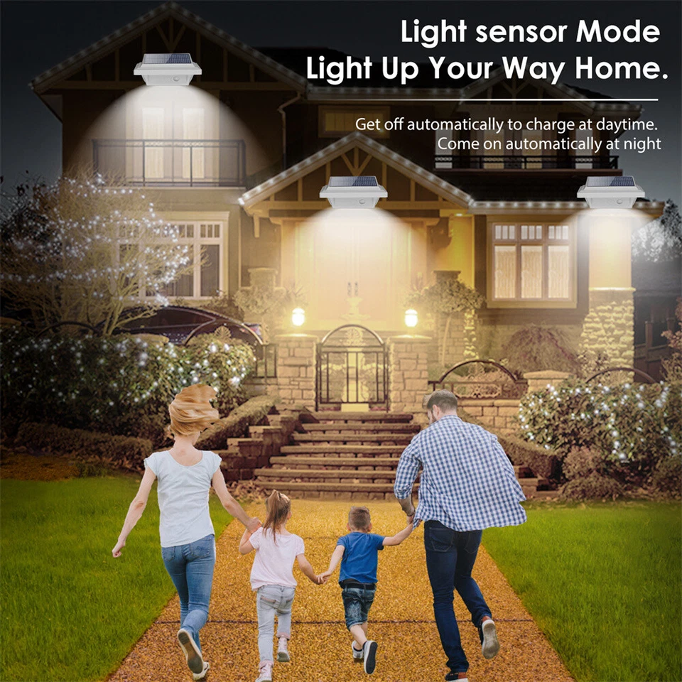 6Pcs Outdoor 25LED Solar Gutter Lights IP65 for Fence Roof Garden Yard Wall Lamp - Image 4 of 4