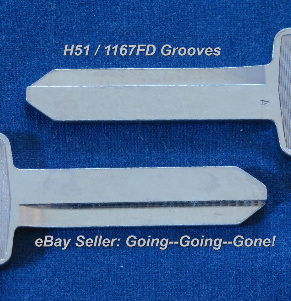 OEM Ford Galaxie Key Blanks – Trunk / Glove Box – Fits 1966–1993, H50 / S1167